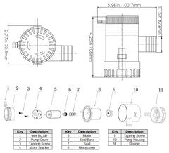 1100GPH Non-Automatic Bilge Pumps  (Brand Sailflo)