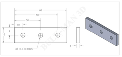 3 Hole Joining Strip Plate for 2020 Aluminum Extrusion