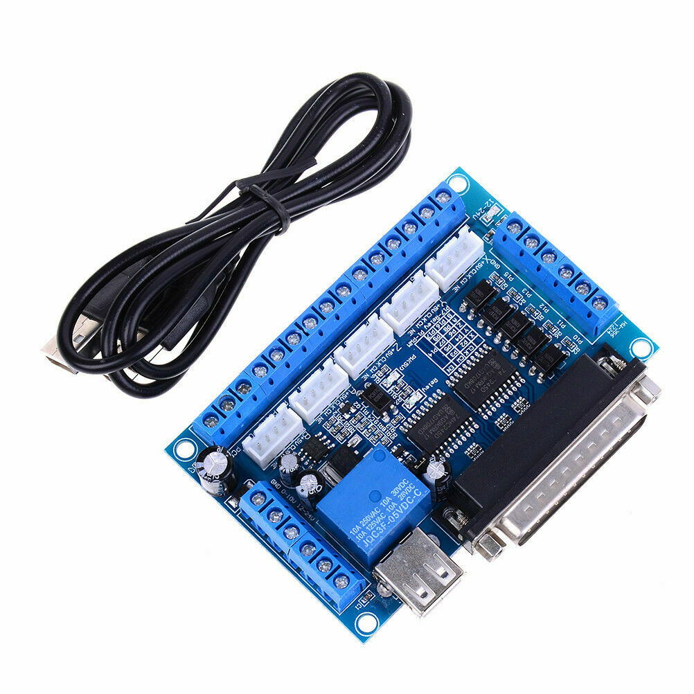 5 Axis CNC Breakout Board w Optical Coupler for Mach3 (Parallel Port)