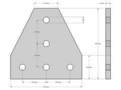 T Joining Plate for 2020 Aluminum Extrusion