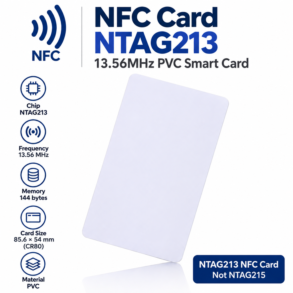NFC Card NTAG213 13.56MHz PVC Smart Card – 480 Bytes Memory