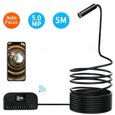 Inskam109A Endoscope 8mm  Camera 5MP HD Wireless Borescope Inspection Camera iPhone