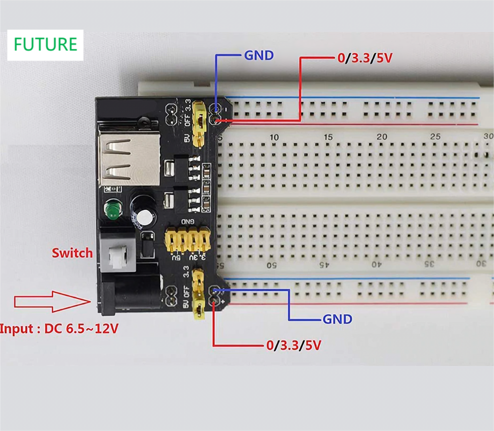MB102 Power Supply Module 3.3V 5V – Future Electronics Egypt