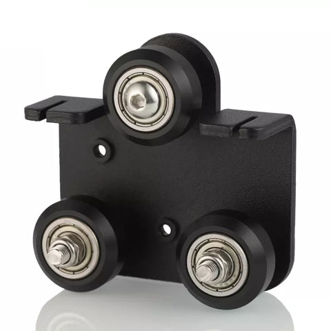 Aluminum Carriage Plate with Wheels (3D Printer Extruder Support Plate Kit)
