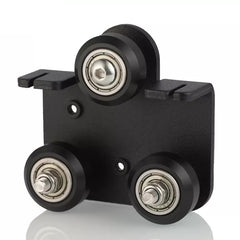 Aluminum Carriage Plate with Wheels (3D Printer Extruder Support Plate Kit)