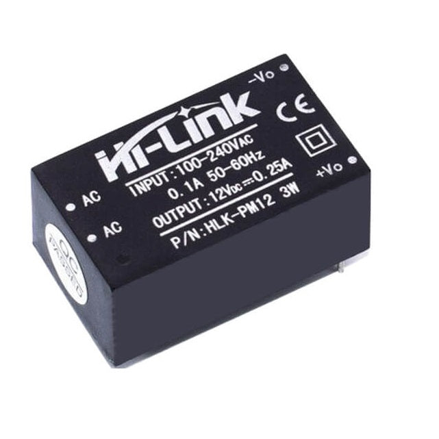 220Vac to 12Vdc 3W Ultra-Compact Power Module (HLK-PM12)