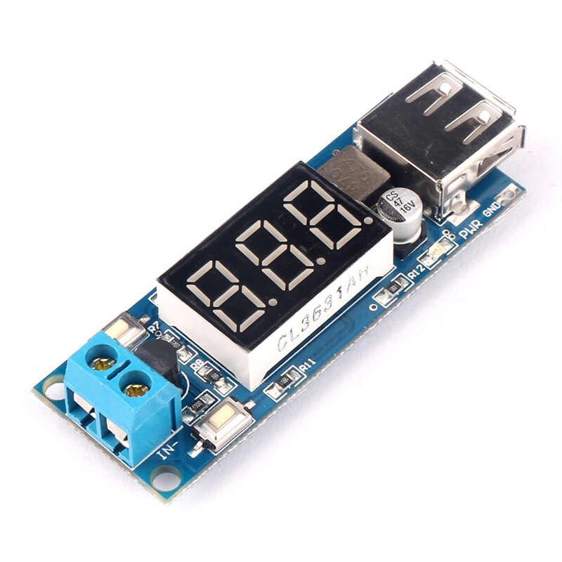 5-40V to 5V DC Step Down Module with display and USB Charger
